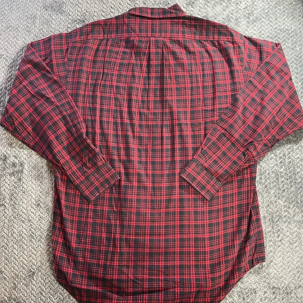 Ralph Lauren‎ Mens Blake Plaid Button Down Shirt Red Black Cotton Size M - Picture 7 of 10